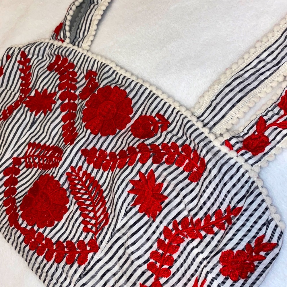 Embroidered crop top